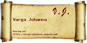 Varga Johanna névjegykártya